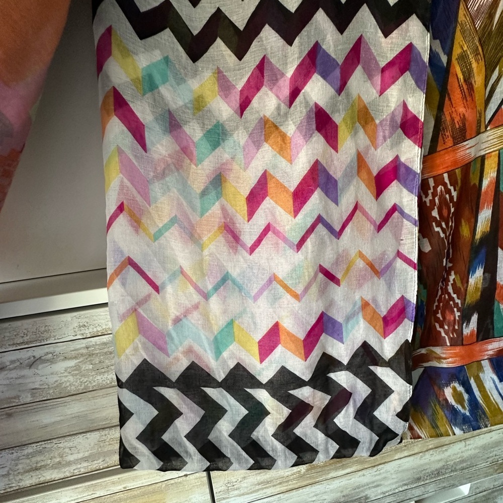 Multicolor Patterned Infinity Scarves Bundle. - image 4